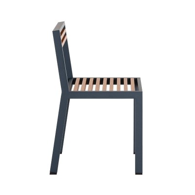 Silla DNA teca estructura grey blue de Gandía Blasco fotografía de perfil Silla DNA teca estructura grey blue de Gandía Blasco fotografía de perfil
