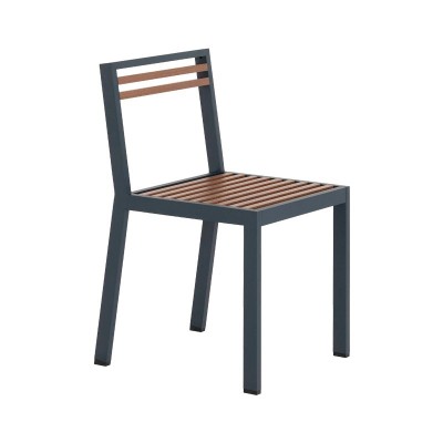 Silla DNA teca estructura grey blue de Gandía Blasco Silla DNA teca estructura grey blue de Gandía Blasco
