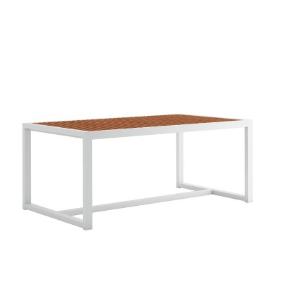 Mesa DNA teca 179cm estructura blanca de Gandía Blasco Mesa DNA teca 179cm estructura blanca de Gandía Blasco