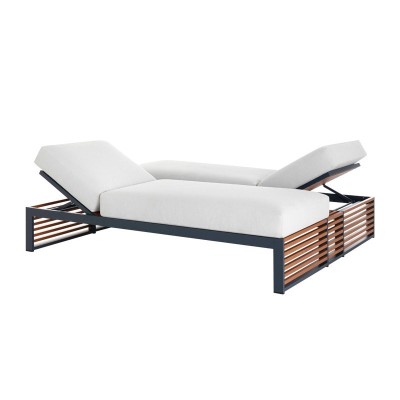 Cama chill doble Twin DNA madera falsa estructura grey blue de Gandía Blasco Cama chill doble Twin DNA madera falsa estructura grey blue de Gandía Blasco