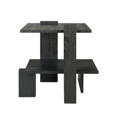 Imagen frontal mesa auxiliar Abstract teca teñida en negro Ethnicraft Imagen frontal mesa auxiliar Abstract teca teñida en negro Ethnicraft