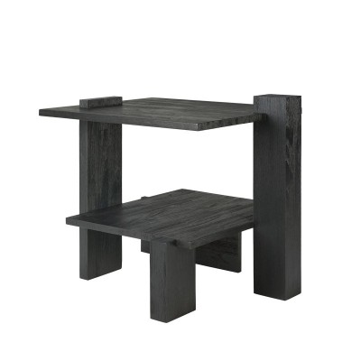 Mesa auxiliar Abstract teca teñida en negro Ethnicraft Mesa auxiliar Abstract teca teñida en negro Ethnicraft