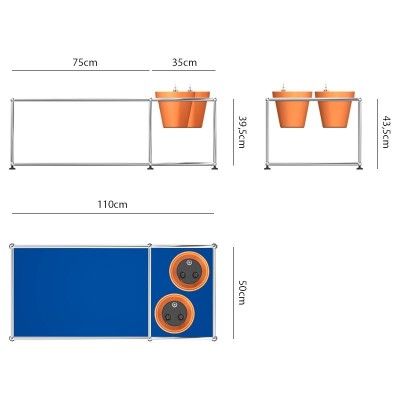 Mesa de centro plantas USM HALLER técnico