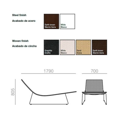 Andreu World Lettino prendisole intrecciato da esterno Andreu World Lettino prendisole intrecciato da esterno