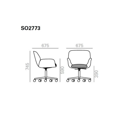 Sillón Nuez con ruedas SO2773 - Andreu World Sillón Nuez con ruedas SO2773 - Andreu World