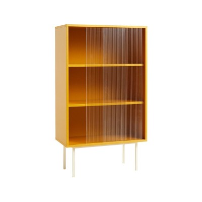 Colour Cabinet Tall acabado amarillo con puertas de cristal de HAY Colour Cabinet Tall acabado amarillo con puertas de cristal de HAY