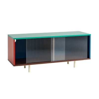Colour Cabinet M floor base multicolor con puertas de vidrio HAY Colour Cabinet M floor base multicolor con puertas de vidrio HAY