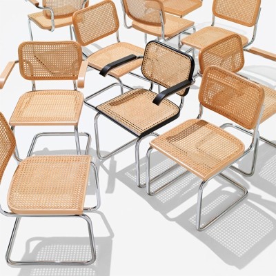 Colección sillas Cesca con y sin brazos asiento y respaldo en ratán Colección sillas Cesca con y sin brazos asiento y respaldo en ratán