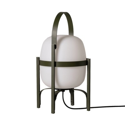 Lámpara Cesta Alubat olive green apagada de Santa&Cole Lámpara Cesta Alubat olive green apagada de Santa&Cole