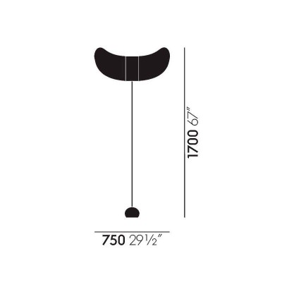 Lámpara Akari BB3-33S Vitra medidas Lámpara Akari BB3-33S Vitra medidas