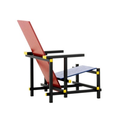 Miniatura Rood Blauwe Stoel Vitra vista lateral Miniatura Rood Blauwe Stoel Vitra vista lateral