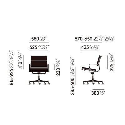 Medidas silla Soft Pad EA 217 de Vitra Medidas silla Soft Pad EA 217 de Vitra