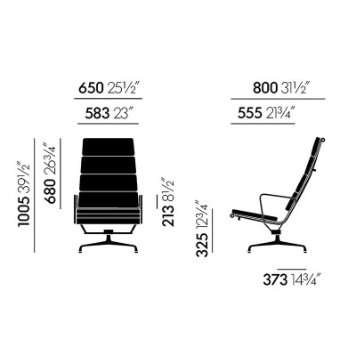 Vitra, Chaise Soft Pad EA 222 Vitra, Chaise Soft Pad EA 222