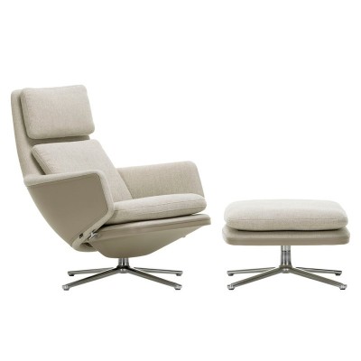 Vitra, Grand Relax & Pouf in tessuto Corsaro Vitra, Grand Relax & Pouf in tessuto Corsaro