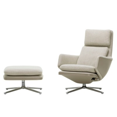 Vitra, Grand Relax & Pouf in tessuto Corsaro Vitra, Grand Relax & Pouf in tessuto Corsaro