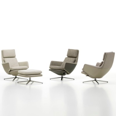 Vitra, Grand Relax & Ottoman en tela Corsaro
