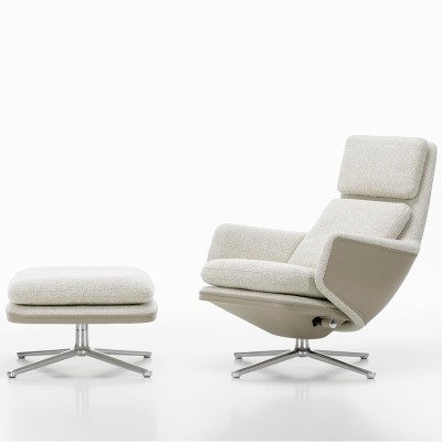 Vitra, Grand Relax & Ottoman en tela Corsaro
