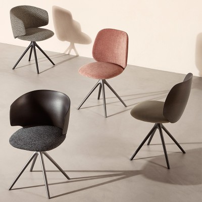 MDF Italia, Silla Universal Armchair de 4 radios con asiento tapizado MDF Italia, Silla Universal Armchair de 4 radios con asiento tapizado