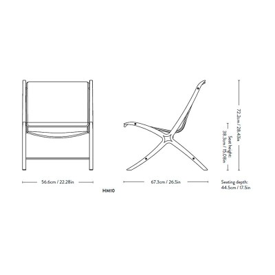 Medidas X HM10 Lounge Chair de &Tradition Medidas X HM10 Lounge Chair de &Tradition