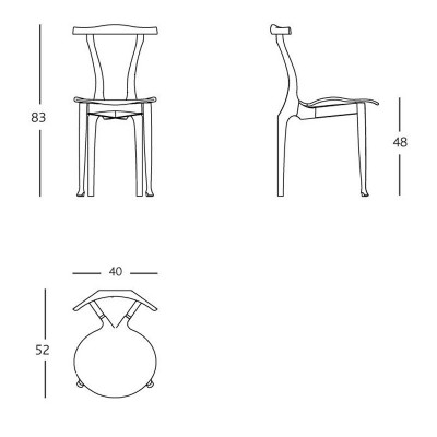 Medidas silla Gaulinetta de BD Barcelona. Medidas silla Gaulinetta de BD Barcelona.