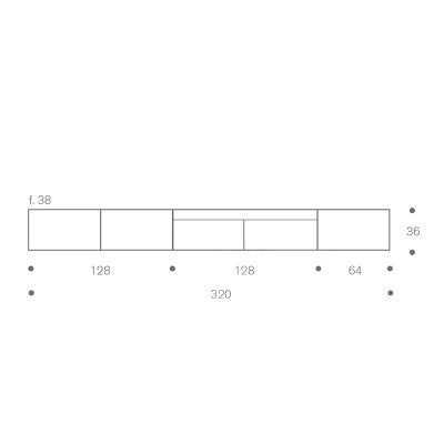 Treku, Mueble TV Lauki suspendido 320 cm Treku, Mueble TV Lauki suspendido 320 cm
