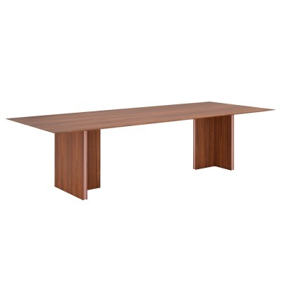 Mesa de comedor Stockholm nogal super mate con aluminio anodizado rosa palo de Punt Mobles. Mesa de comedor Stockholm nogal super mate con aluminio anodizado rosa palo de Punt Mobles.