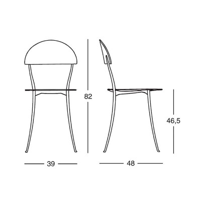 Silla Tonietta 2090 Zanotta medidas Silla Tonietta 2090 Zanotta medidas