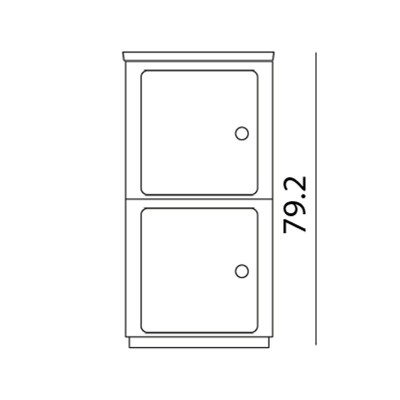 Medidas componibili cuadrado dos puertas de Kartell. Medidas componibili cuadrado dos puertas de Kartell.