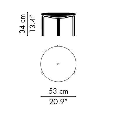 Medidas taburete PK33 de Fritz Hansen Medidas taburete PK33 de Fritz Hansen