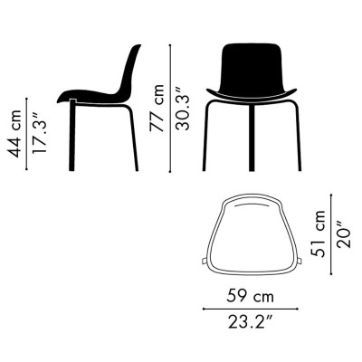 PK 8™ chair medidas de Fritz Hansen. PK 8™ chair medidas de Fritz Hansen.
