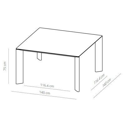 Medidas Foro Table 140x140cm de Viccarbe Medidas Foro Table 140x140cm de Viccarbe