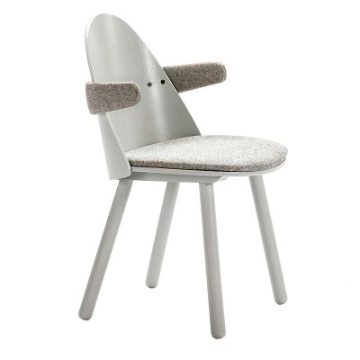 Silla UMA con reposabrazos - Teulat - gris claro en Moises Showroom Silla UMA con reposabrazos - Teulat - gris claro en Moises Showroom