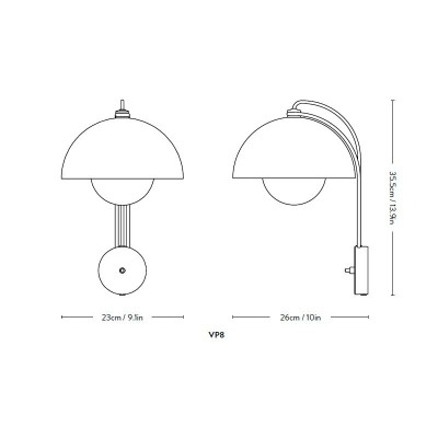 Medidas Flowerpot VP8 de &Tradition Medidas Flowerpot VP8 de &Tradition