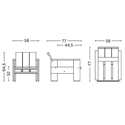 Sillón Crate Lounge Chair HAY medidas Sillón Crate Lounge Chair HAY medidas