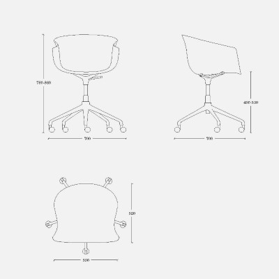 Bai Adjustable Swivel Chair with Ondarretawheels Bai Adjustable Swivel Chair with Ondarretawheels