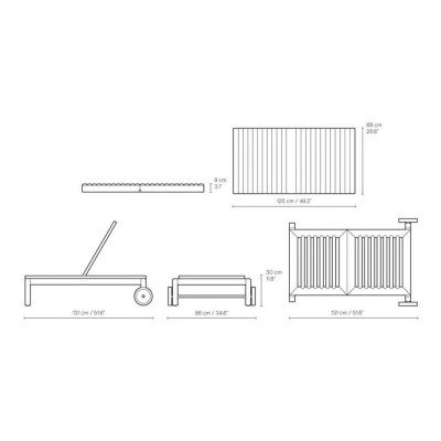 Medidas tumbona AH604 y cojín CU AH604 de Carl Hansen