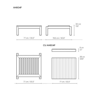 Reposapiés AH604F Carl Hansen medidas reposapiés y colchoneta Reposapiés AH604F Carl Hansen medidas reposapiés y colchoneta