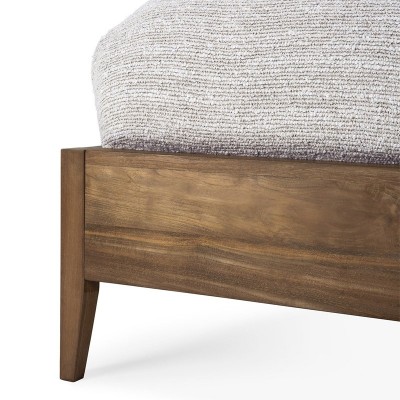 Detalle base teca reciclada Cama Spindle de Ethnicraft Detalle base teca reciclada Cama Spindle de Ethnicraft