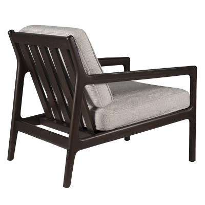 Respaldo Sillón Jack caoba marrón tapizado ivory de Ethnicraft Respaldo Sillón Jack caoba marrón tapizado ivory de Ethnicraft