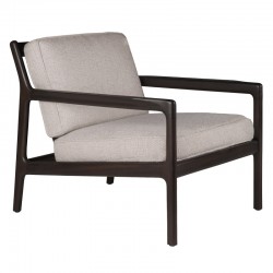 Sillón Jack caoba marrón tapizado ivory de Ethnicraft Sillón Jack caoba marrón tapizado ivory de Ethnicraft