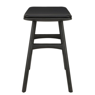 Perfil Taburete Osso bajo negro cuero negro de Ethnicraft Perfil Taburete Osso bajo negro cuero negro de Ethnicraft