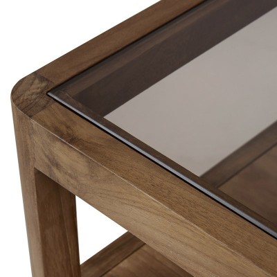 Detalle sobre mesilla Spindle en teca reciclada de Ethnicraft