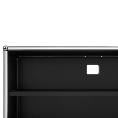 Mueble TV USM Haller con ruedas detalle pasacables negro grafito de USM Mueble TV USM Haller con ruedas detalle pasacables negro grafito de USM