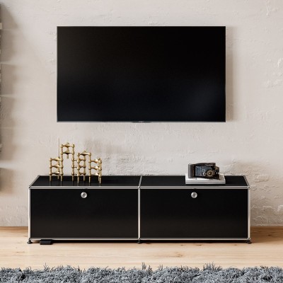 Imagen ambientada mueble tv USM Haller negro grafito de USM Imagen ambientada mueble tv USM Haller negro grafito de USM