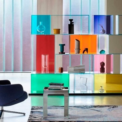 Librería Quantum ambientada Glas Italia Librería Quantum ambientada Glas Italia