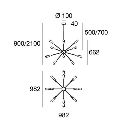 Lámpara Sputnik de Stilnovo