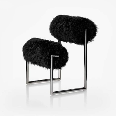 Sillón Due Più negro Acerbis vista lateral Sillón Due Più negro Acerbis vista lateral