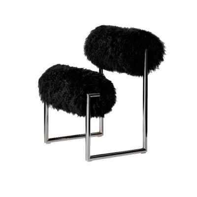 Sillón Due Più negro Acerbis vista lateral Sillón Due Più negro Acerbis vista lateral