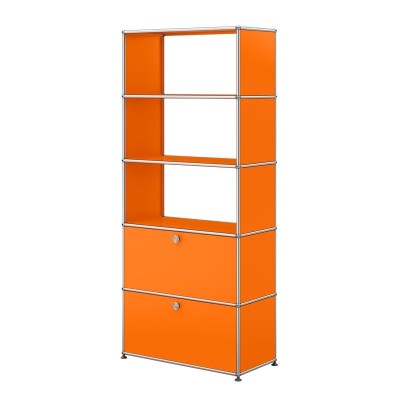 Librería Modular USM Haller color naranja puro de USM Librería Modular USM Haller color naranja puro de USM