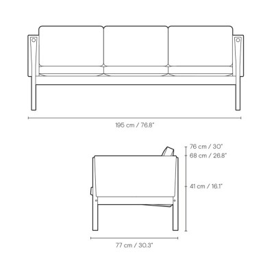 Medidas sofá CH163 de Carl Hansen Medidas sofá CH163 de Carl Hansen